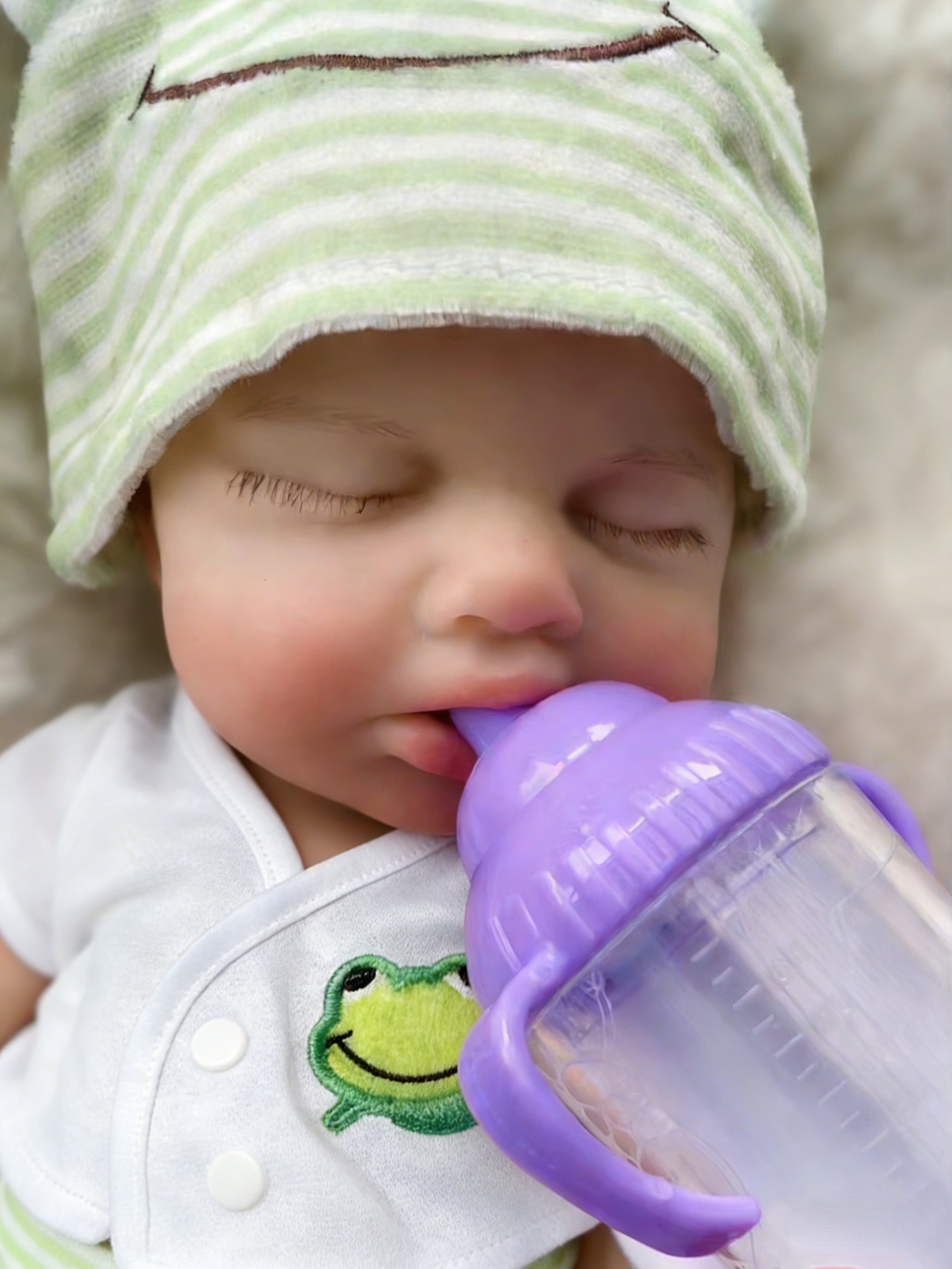 Reborn Baby Doll Silicone Realistic - OtardDolls Loulou kann den Mund öffnen,